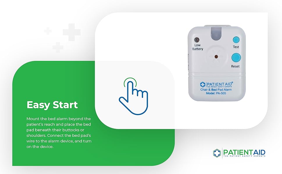 Patient Bed Alarm, 10" x 30" Bed Pad with Motion Sensor