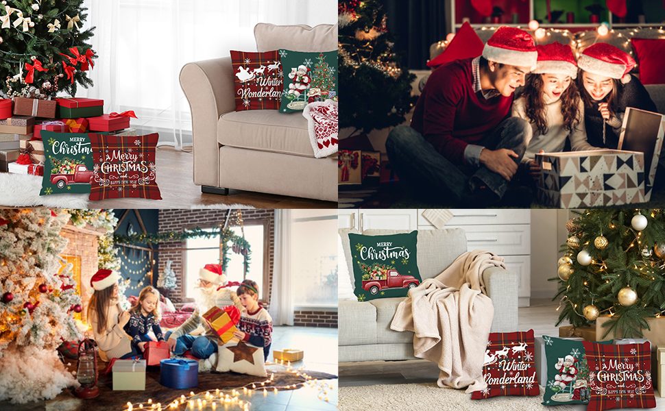 MUSOLEI Christmas Pillow Cover Christmas Pillowcases Christmas Santa Pillow Cover