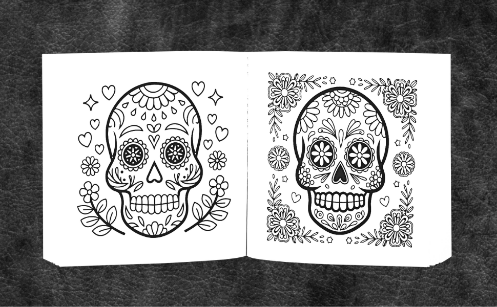 large print bold easy sugar skull coloring book