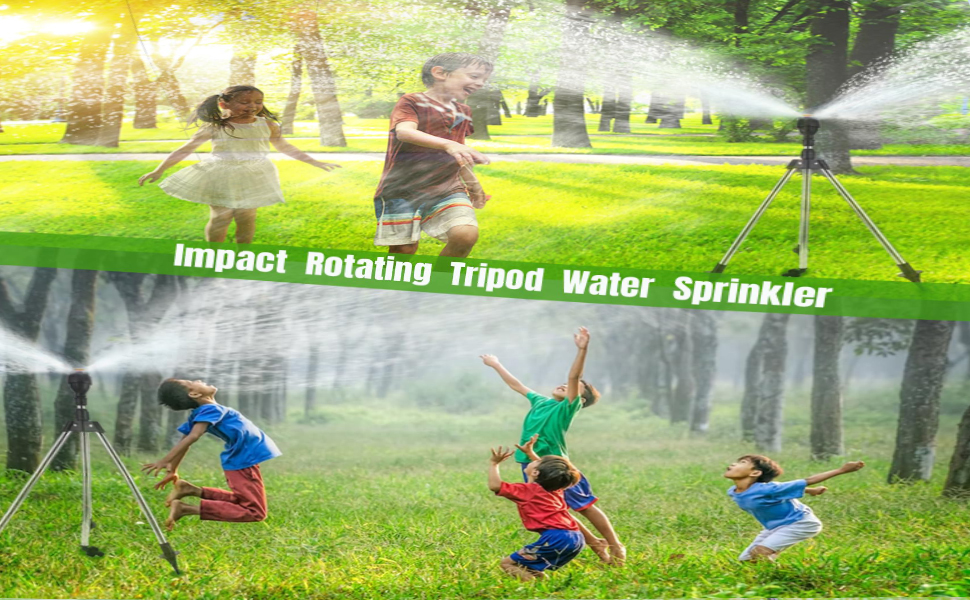 Rotating Tripod Sprinklers for Yard, Automatic Rotating Irrigation Watering
