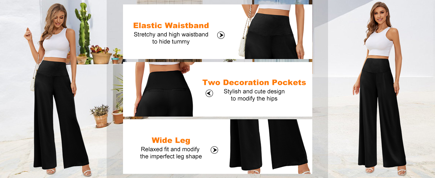 High waisted palazzo lounge pants