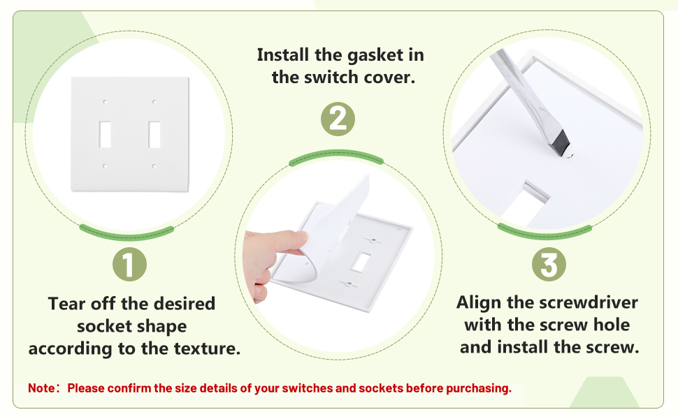 60 Pieces Wall Plate Outlet Insulation Switch Plate Insulation