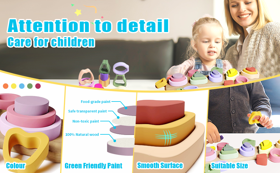 Wooden Sorting & Stacking Toys for Kids