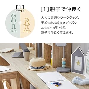 Amazon | LOWYA ロウヤ ツインデスク 勉強机 学習机 パソコン