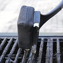 use the grill scraper brushing grill grate