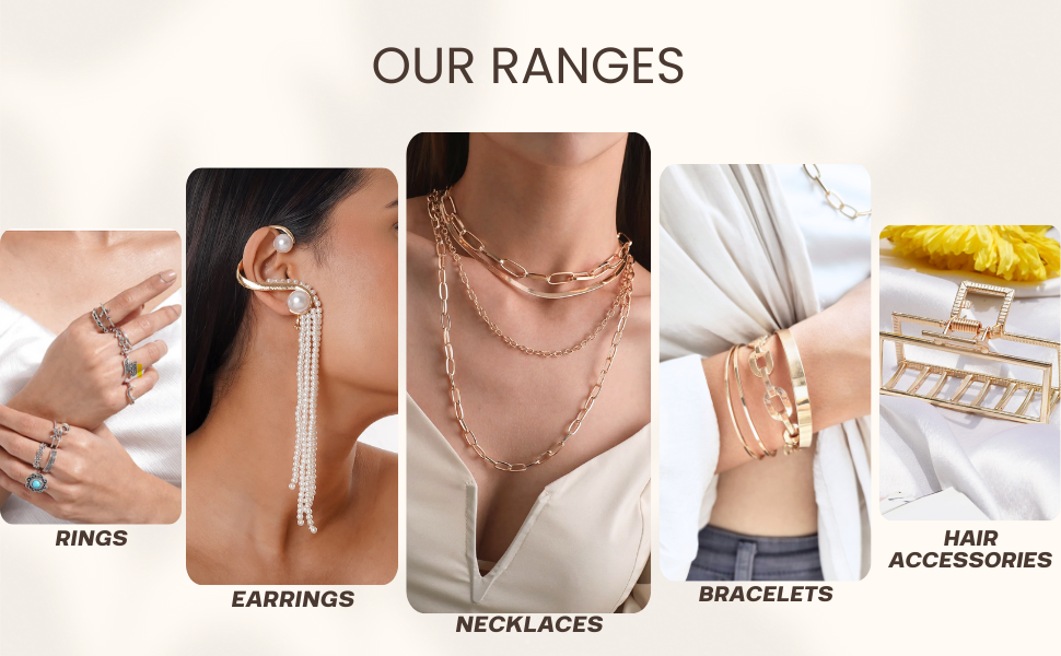 ranges rings earrings necklaces bracelets hair accessories