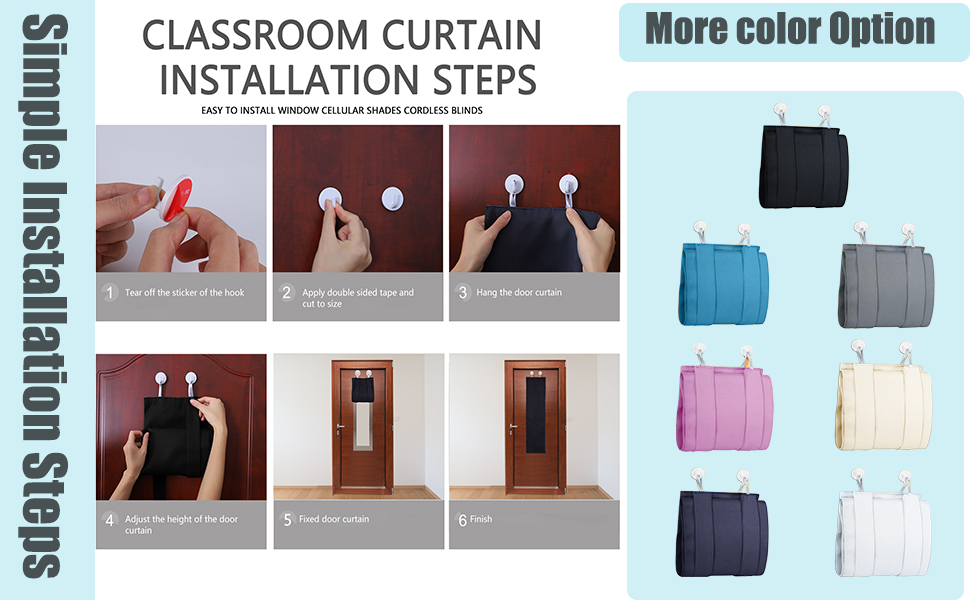 MALOKI Classroom Door Window Cover Blackout Shades for