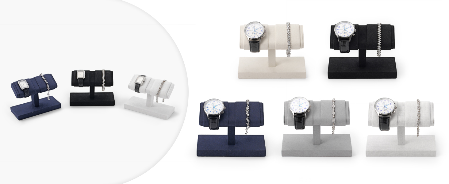 Woodten double watch display stand