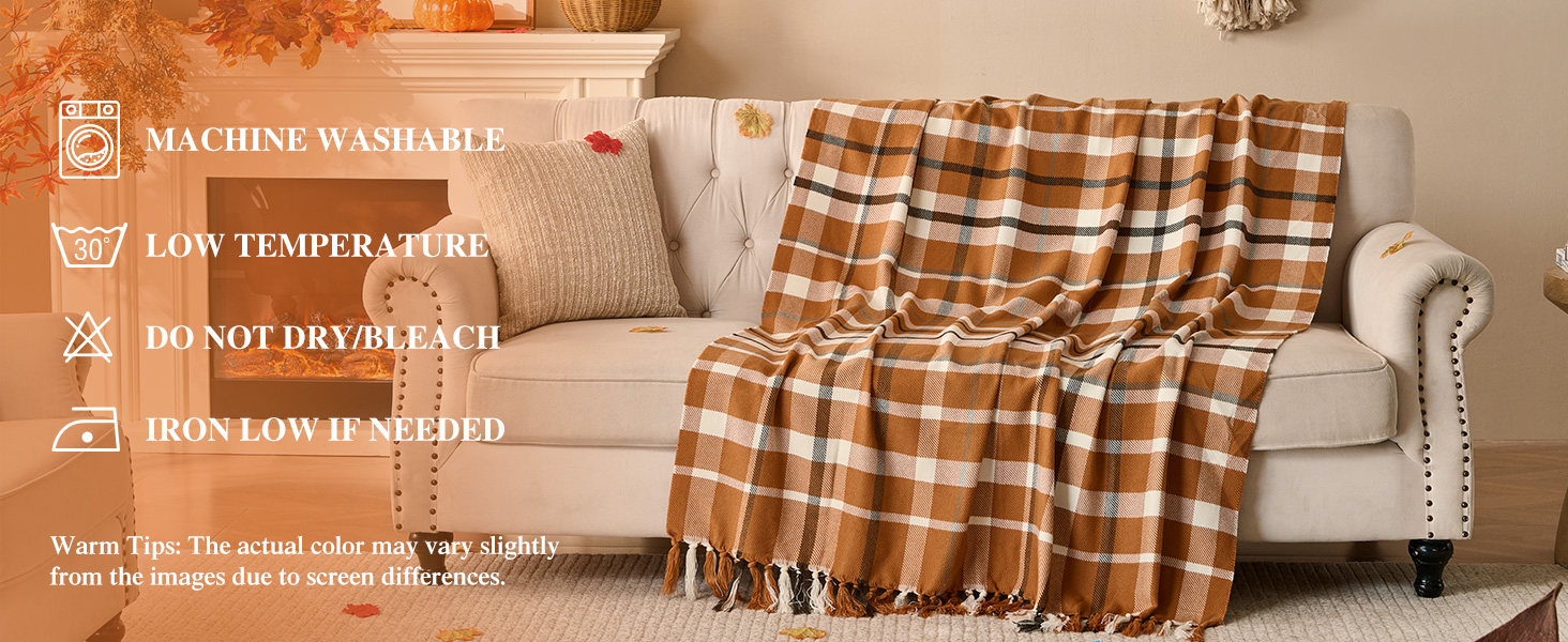 Fall Plaid Throw Blanket