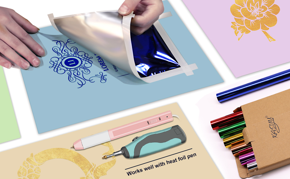 KASYU Transfer Foil Paper Bundle for Cricut Foil Transfer Kit/Spellbinders/Foil Quill/Heat Foil