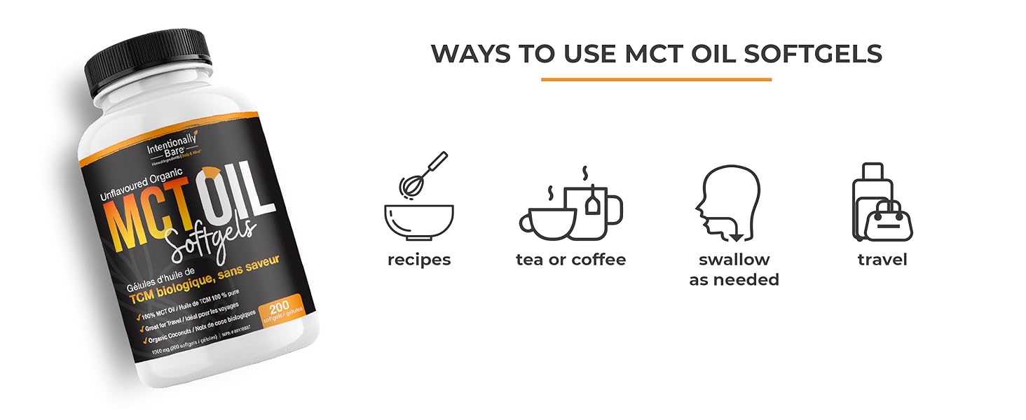 MCT Oil Softgels Capsules 200 count