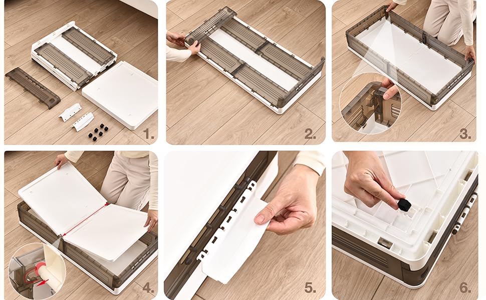 ZLLZUU Under Bed Storage Containers, Plastic Under Bed