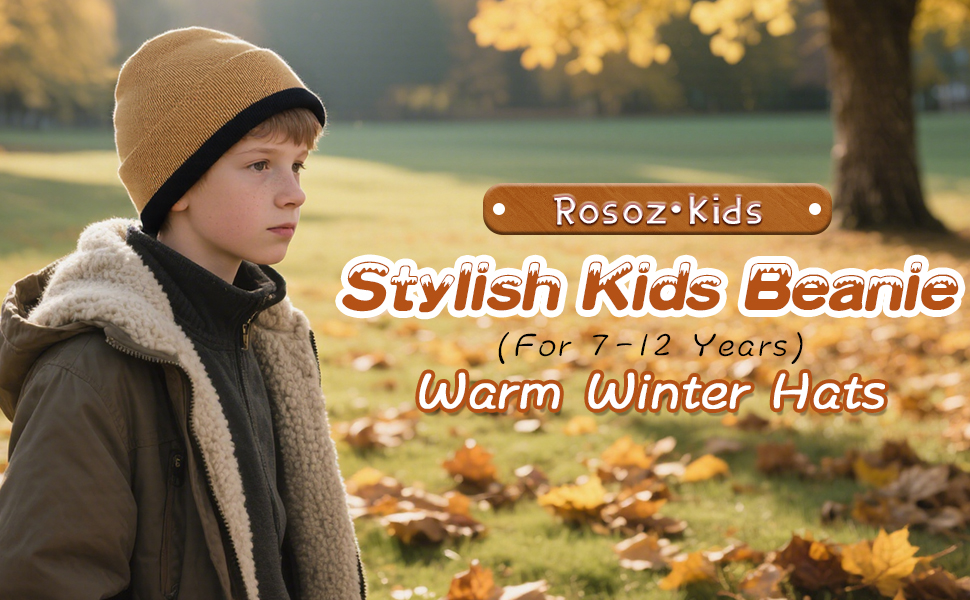 stylish kids beanie for 7-12years warm winter hats