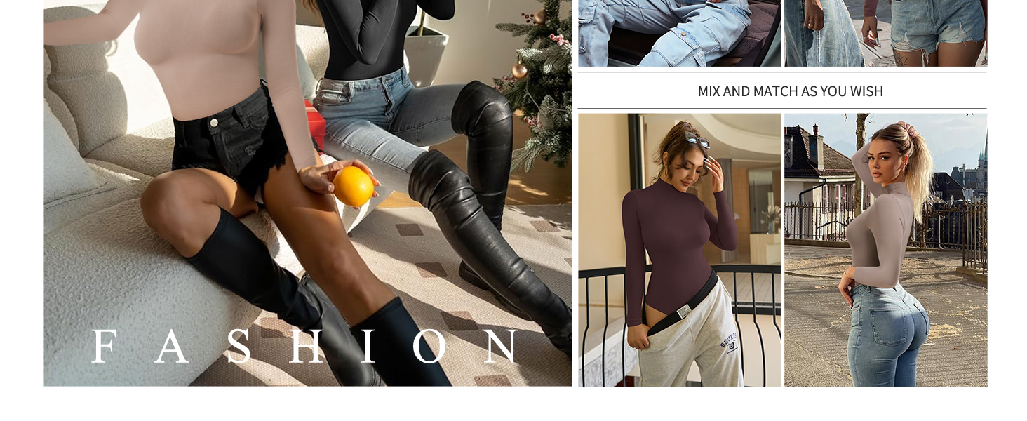 long sleeve turtleneck bodysuit