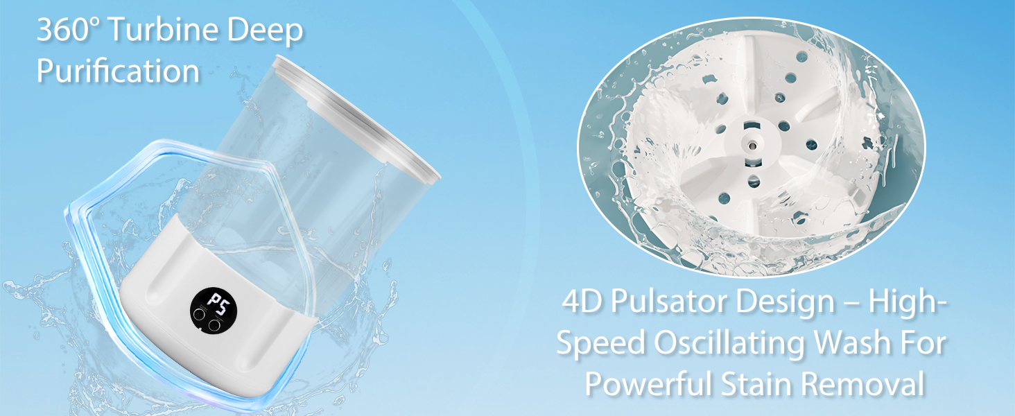 Portable Mini Washing Machine, 2L Underwear Washer 4000mAh Compact Deep Cleans Underwear, Baby Clothes, Lightweight Washing Machine for Apartment, Dorm, Hotel, Travel, Camping 4 underwear washing machine small washing machine portable washer machine mini lavadora