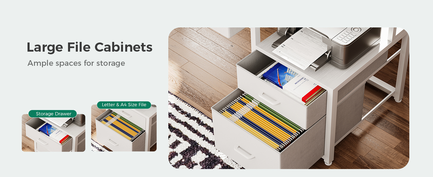 desk with File Cabinets