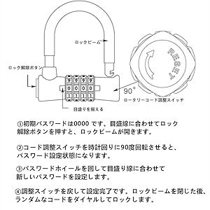 Amazon | [YAVINCOL] 南京錠 4桁の組み合わせ ダイヤルロック