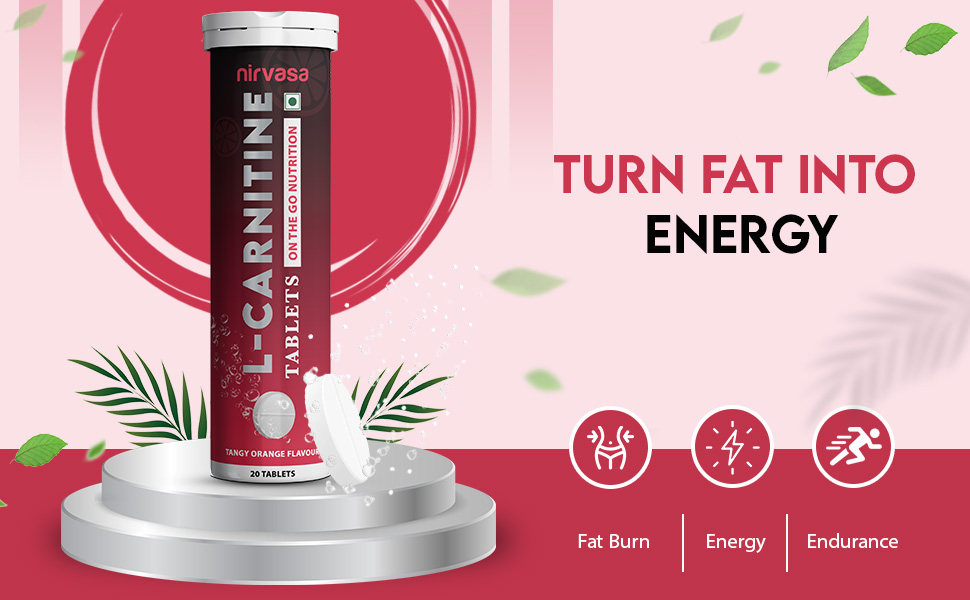 Nirvasa L Carnitine Tablets 1000mg (Tangy Orange Flavour) for Men