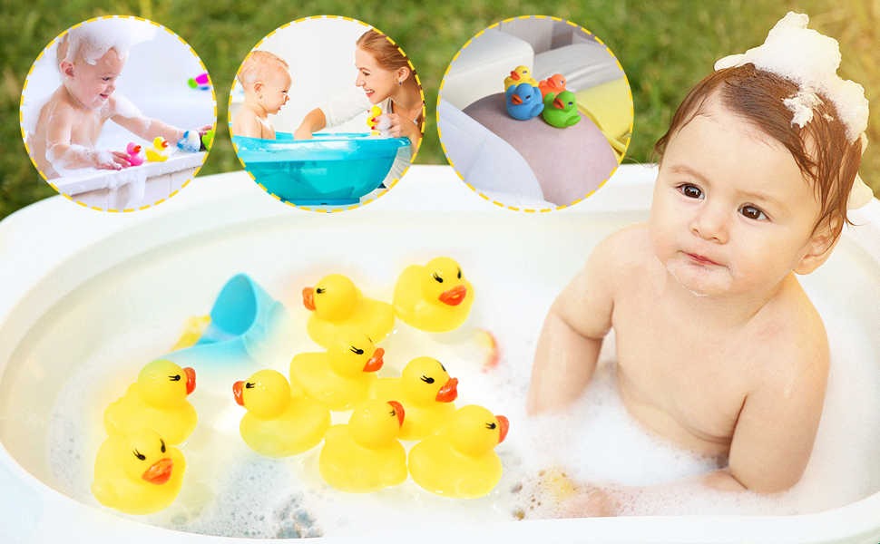 60Pcs Rubber Ducks Toddler Bath Toys Swimming Mini Rubber Ducks