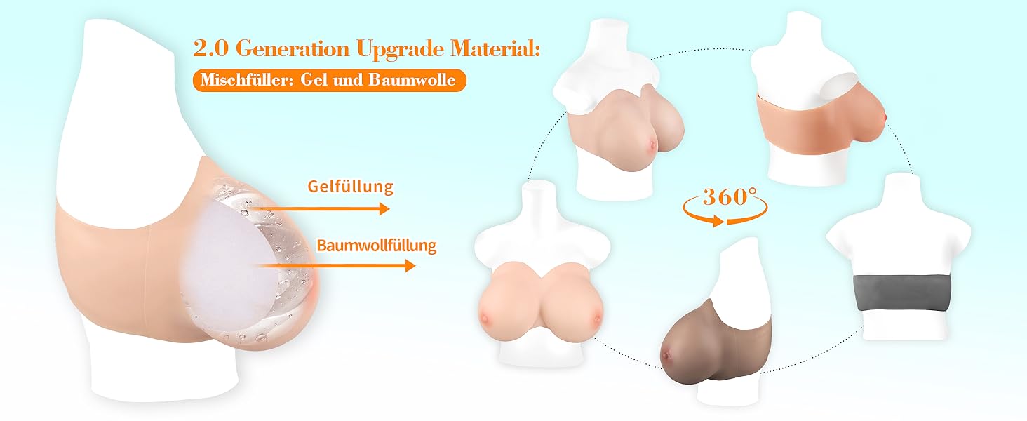 Silikon Brustplatte aus Gel gefüllt