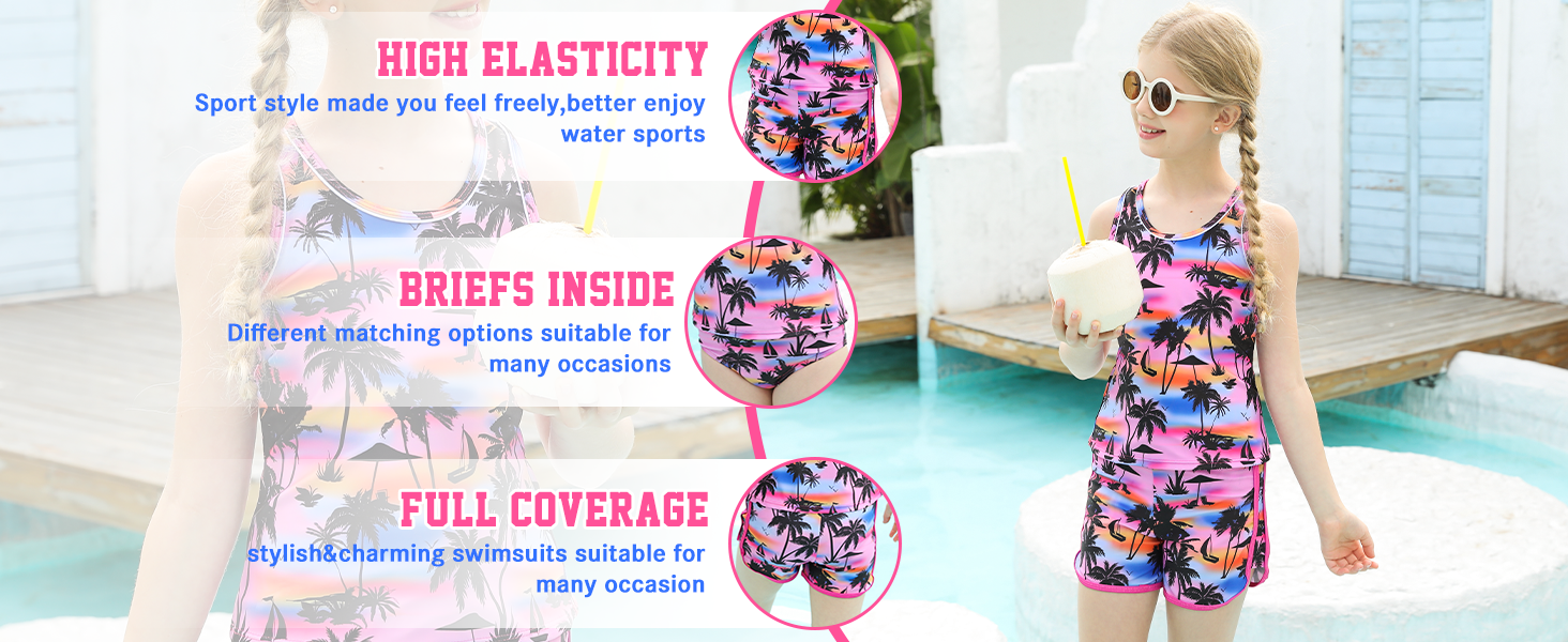 3 piece swimsuits with shorts 