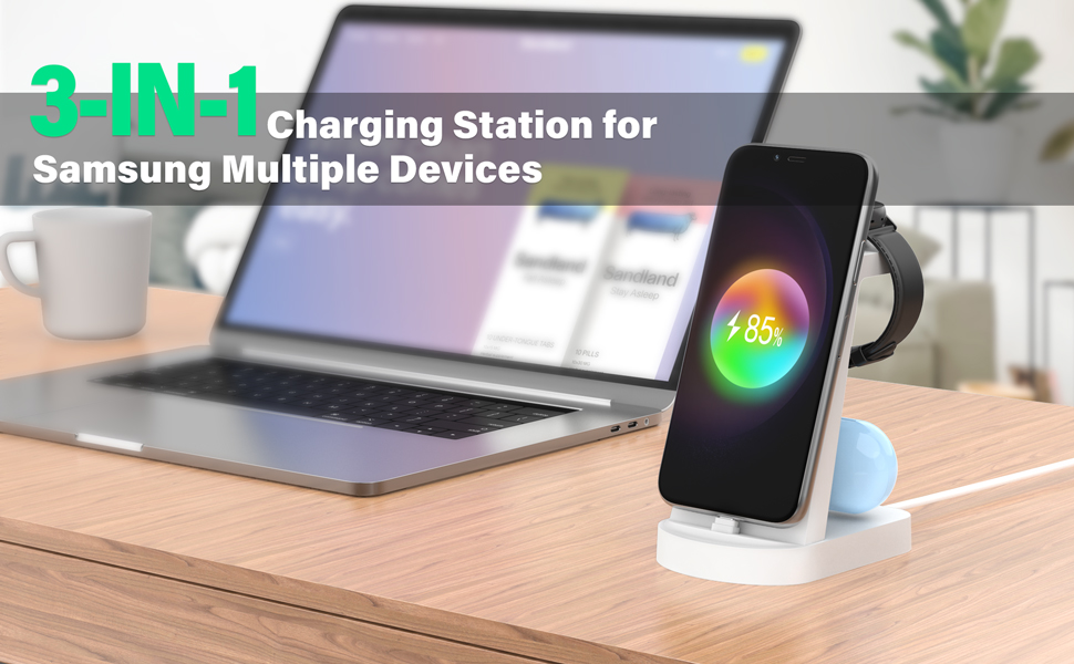 Charging Station for Samsung Multiple Devices,3 in 1 Fast