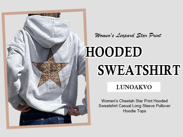 Amazon.com: Women's Cheetah Leopard Star Print Hooded