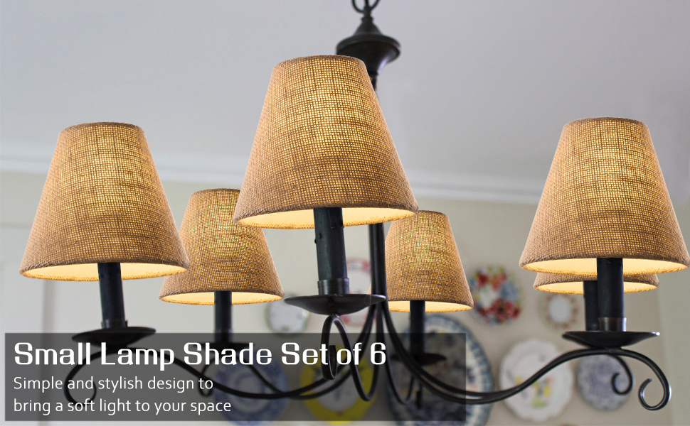 [6 Pack] Small Lamp Shades set of 6 for Chandelier