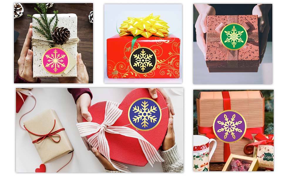 snowflake sticker gold foil