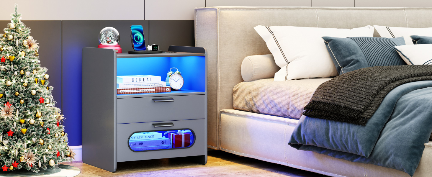Christmas gifts, bedroom nightstands