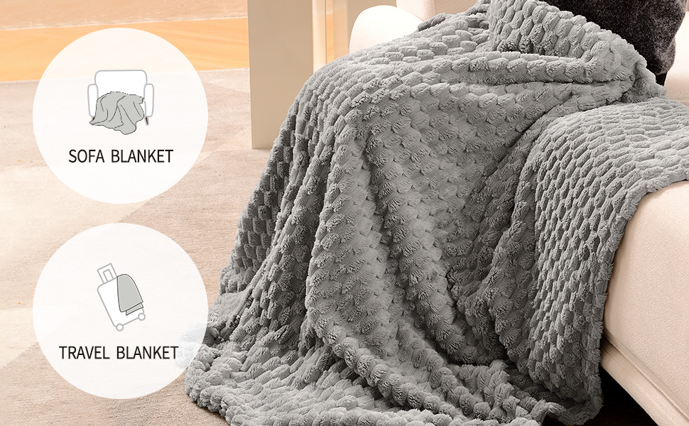 FY FIBER HOUSE Fleece Throw Blanket for Couch 300GMS Super Soft Plush Fuzzy Blankets