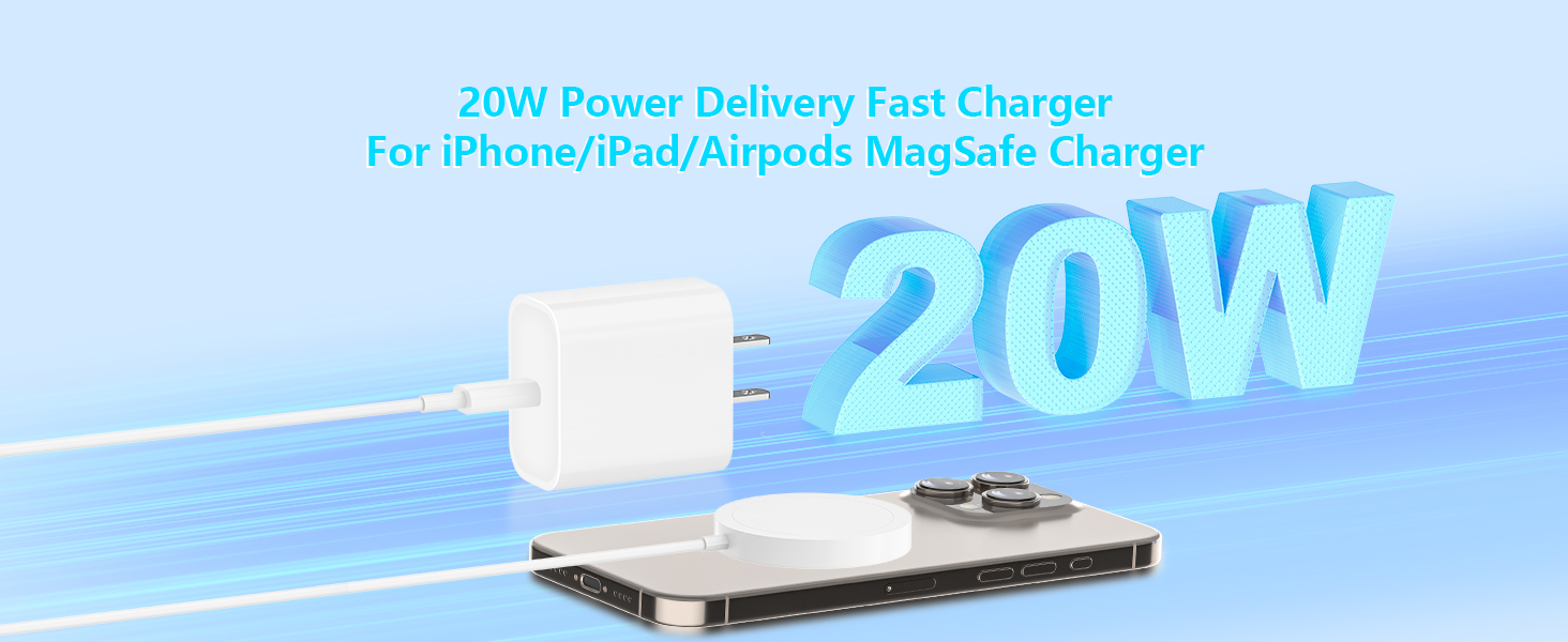 Apple MFi Certified 2Pack 20W Type C Wall Charge Block USB C Charger iPhone Charger Fast Charging