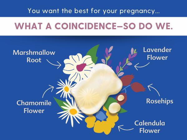 Marshmallow root, lavender, chamomile, rosehips, and calendula