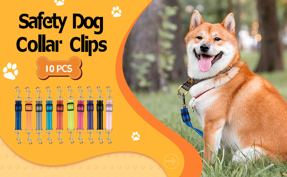 10 Pcs Dog Safety Collar Clips Adjustable Prong Collar