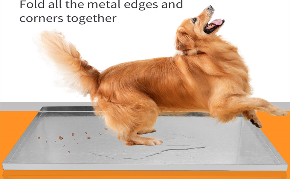 MDEOOSKY Metal Replacement Dog Crate Pan, Metal