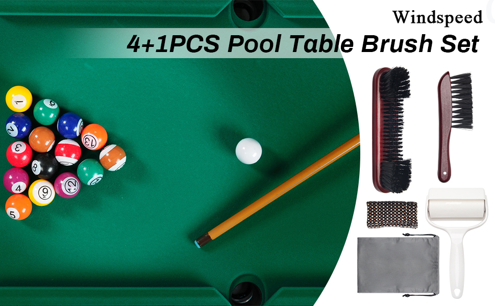 Windspeed 4+1 Pool Table Brush Set, Billiard Table Brush for Pool Table
