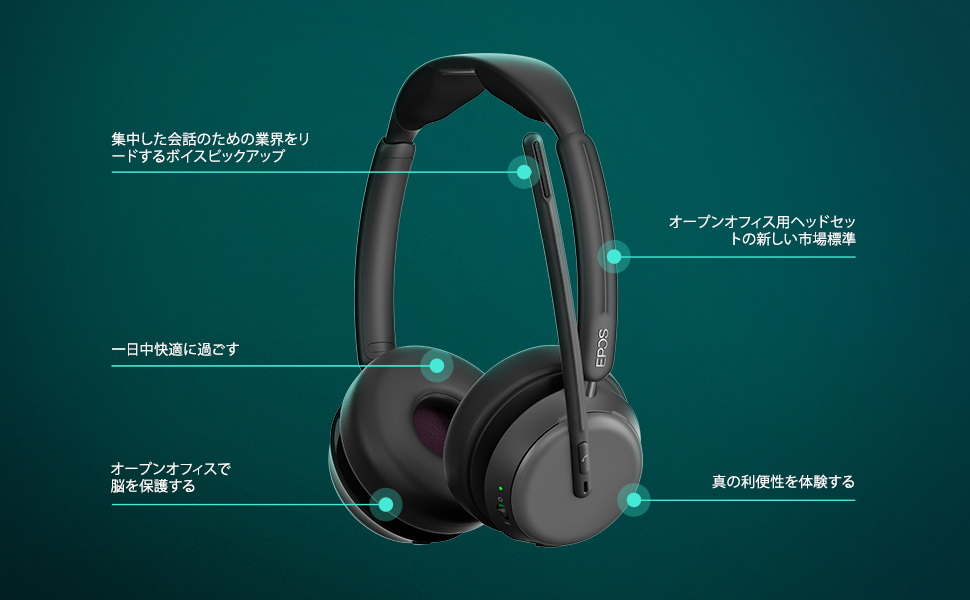 EPOS IMPACT 1060T オフィスヘッドセット Amazon.com: EPOS Impact 1060T ANC Adaptive Noise Cancelling