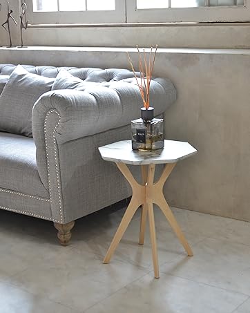 Amazon｜カウンターテーブル ホワイト 八角形 MARMO(マルモ) 大理石