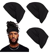 Leeven 4 Pieces Dreadlock Sleep Cap Bands Tubes Elastic Braids Cap Long Hair Dreadlocks Band Wide...