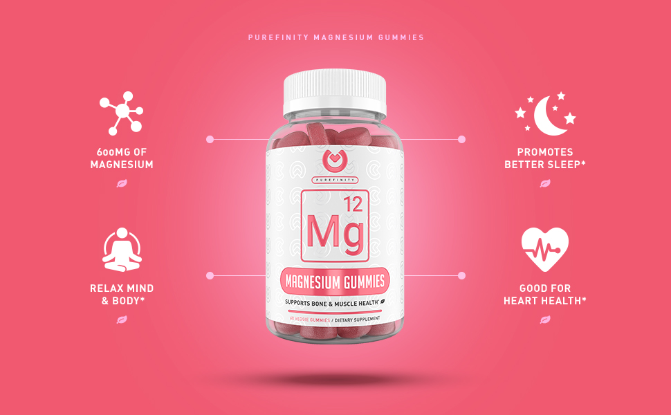PUREFINITY Magnesium Gummies 600mg Magnesium Citrate
