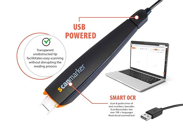 Scanmarker Penna Scanner Digitale - Lettore OCR Per Testo, Versione USB (Mac E Windows)