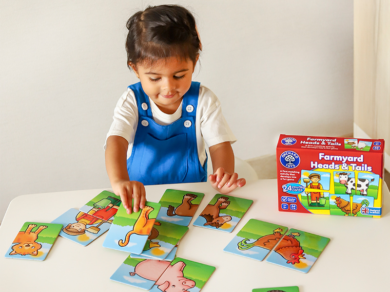 orchard toys farmyard heads and tails board game for kids memory matching games toddler activity