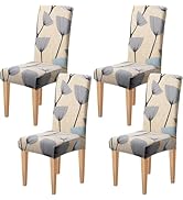 Dioxide High Stretch Chair Covers for Dining Chairs, Removable Washable Dining Chair Covers Set o...