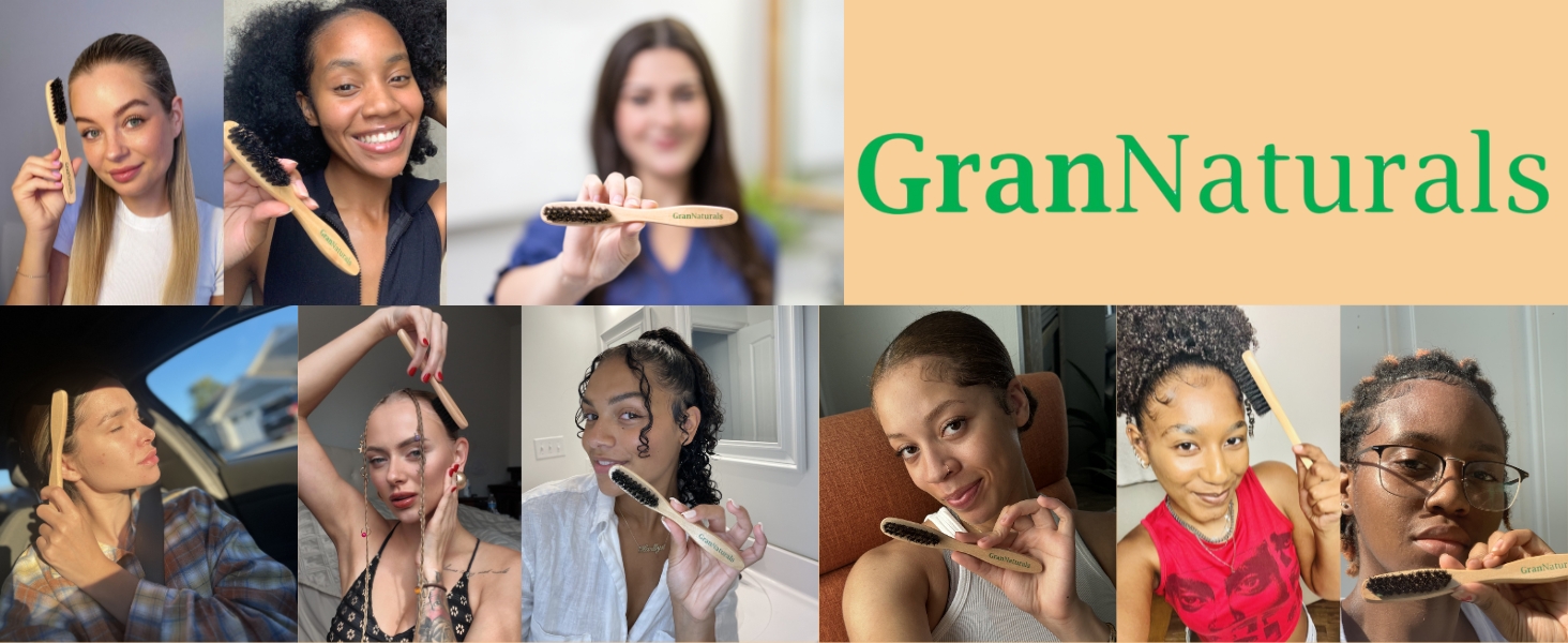 GranNaturals Teasing Backcombing Edge Control Slick Back Hair Brush