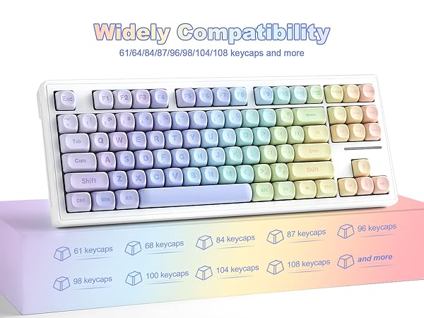 Amazon.com: YUNZII 140 Keys MOA Keycaps, Dye-Sublimation PBT
