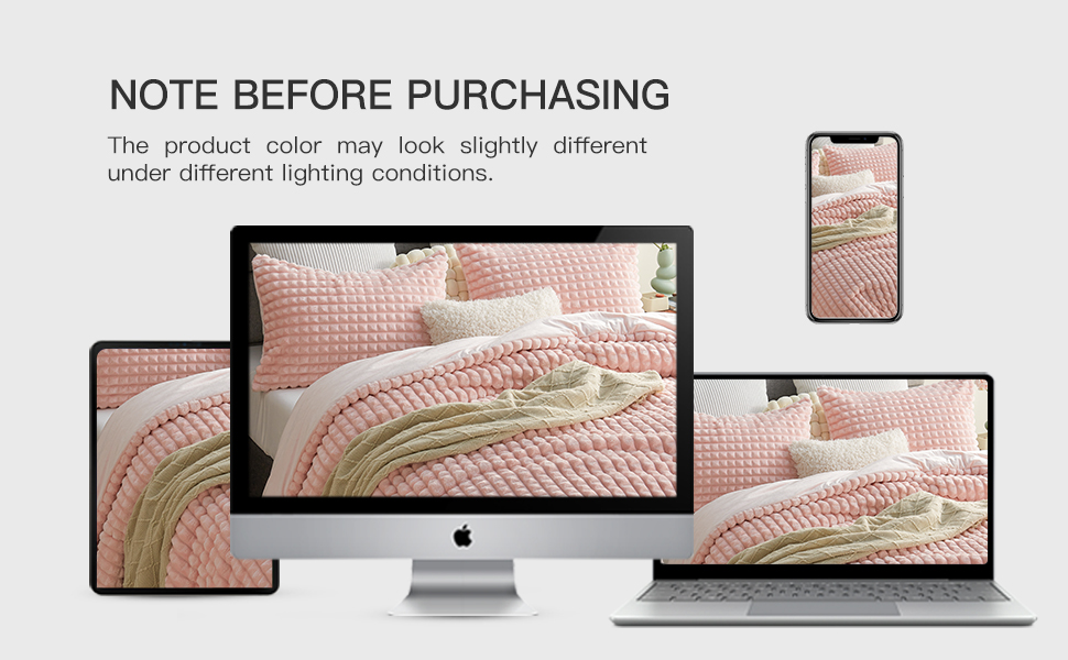 Plush & Plaid 3Piece Queen Fluffy Fleece Comforter Set