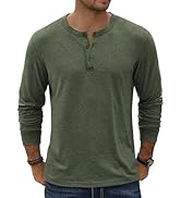 COOFANDY Men's Henley T-Shirt Long Sleeve Casual Lightweight Pullover Shirts Soft Stretch Basic T...