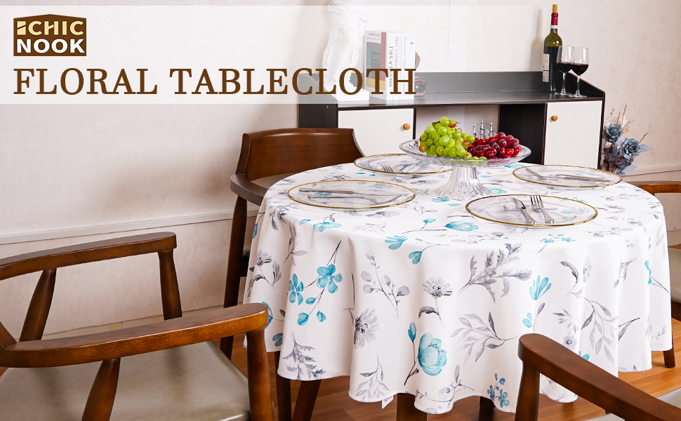Floral Tablecloth round tablecloth round table cloths 60 inch outdoor tablecloth