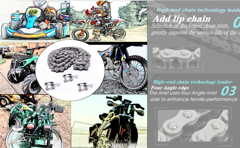 Amazon.com: #25 Chain 62 Links Starter Chain (Not Drive