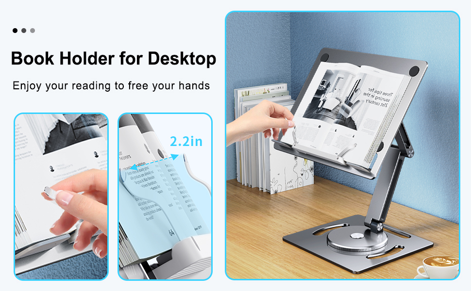 OATSBASF Book Stand for Reading, Rotating Book Holder